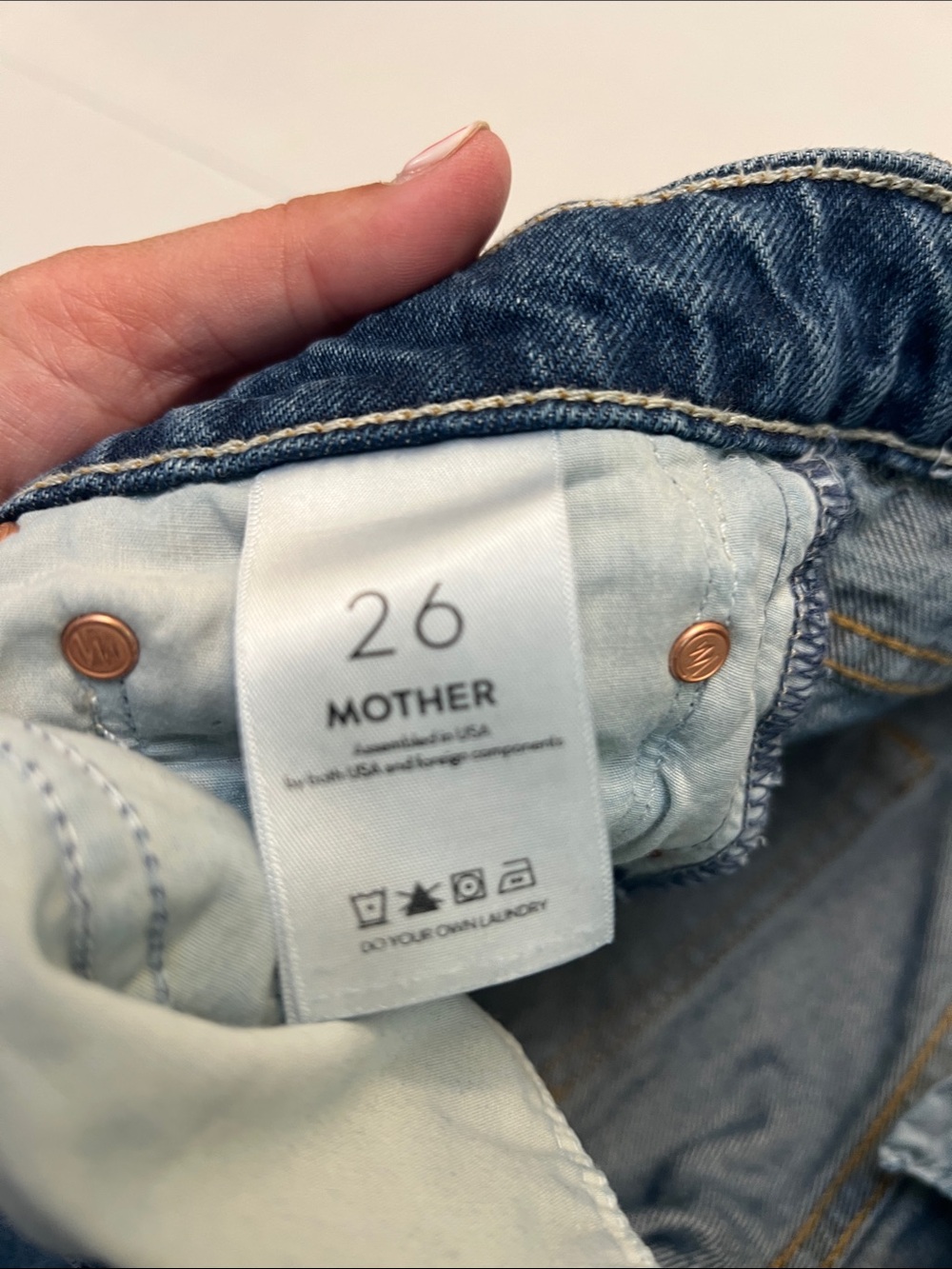 MOTHER Mid Blue Straight Leg Jeans - Picture 11 of 16